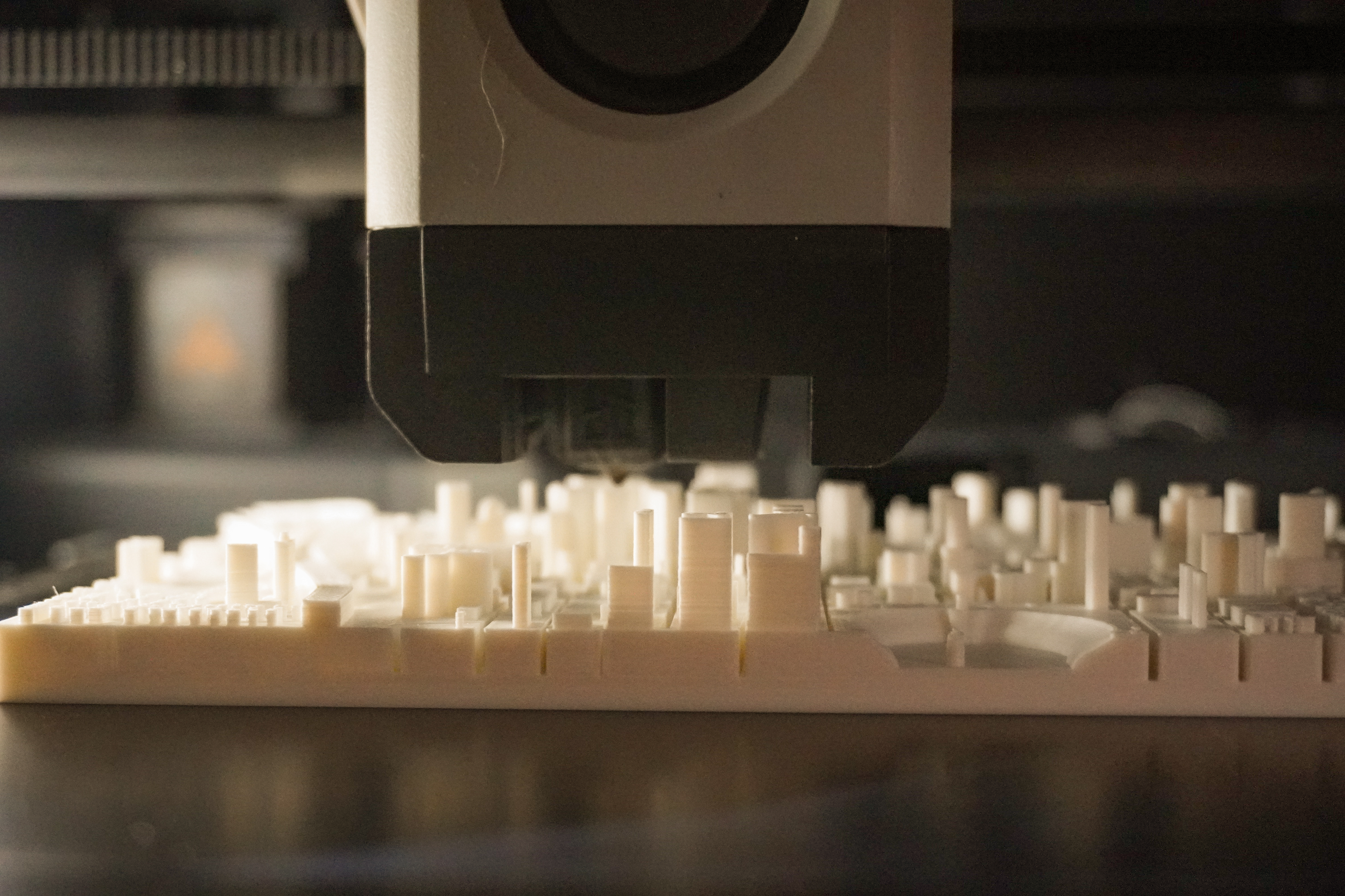 3D printer printing city model