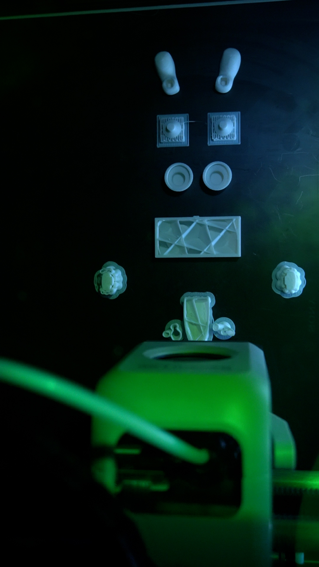 Figurine parts being 3D printed